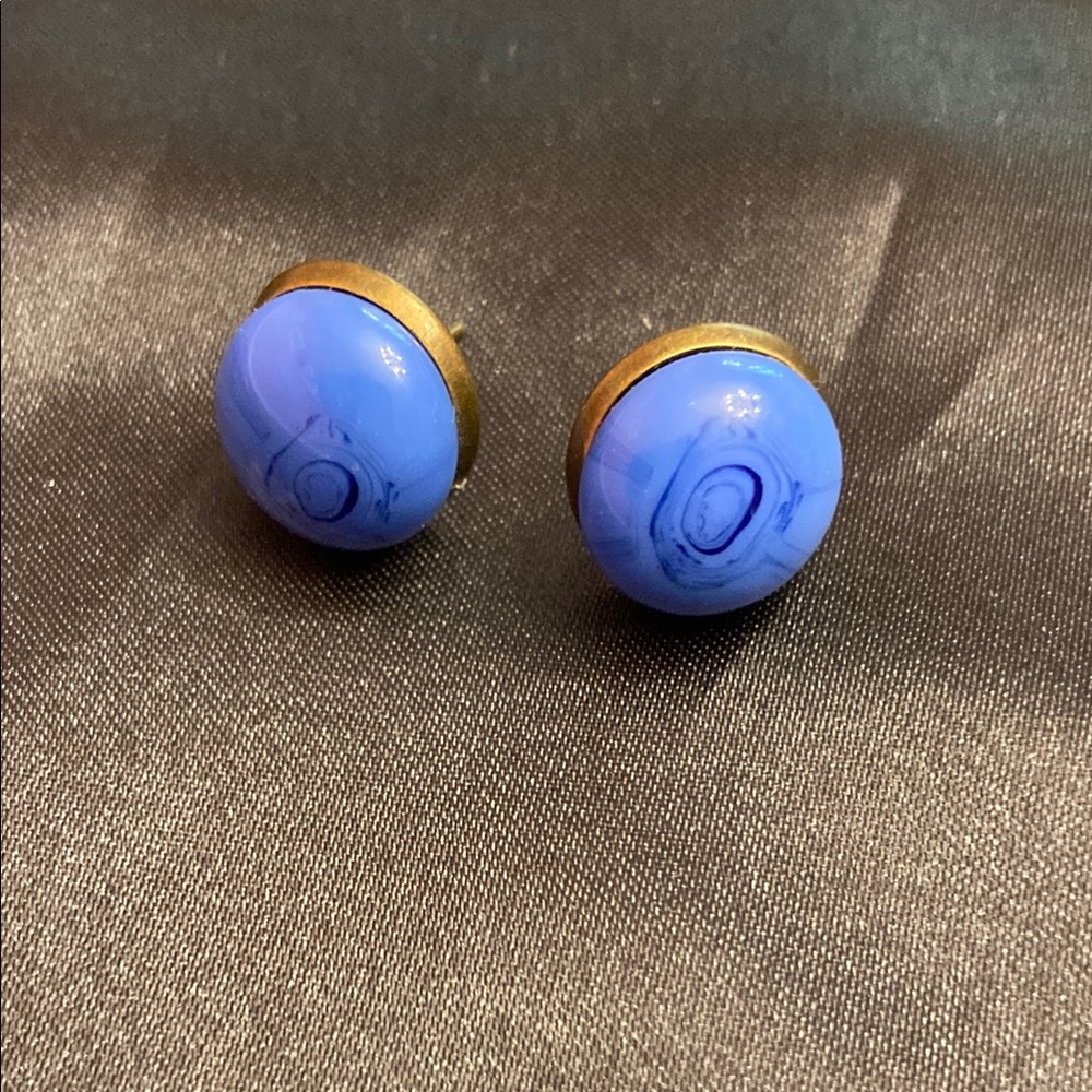 Blue Large Stud Earrings
